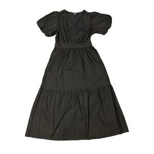 French Connection Women's Bubble Sleeve Poplin Maxi Dress - Black